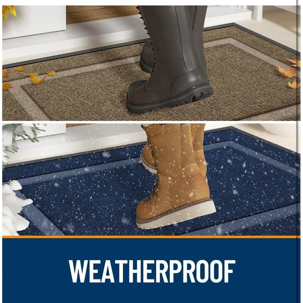 OLANLY 2-Pack Front Door Mats Indoor Outdoor Entrance 47x24